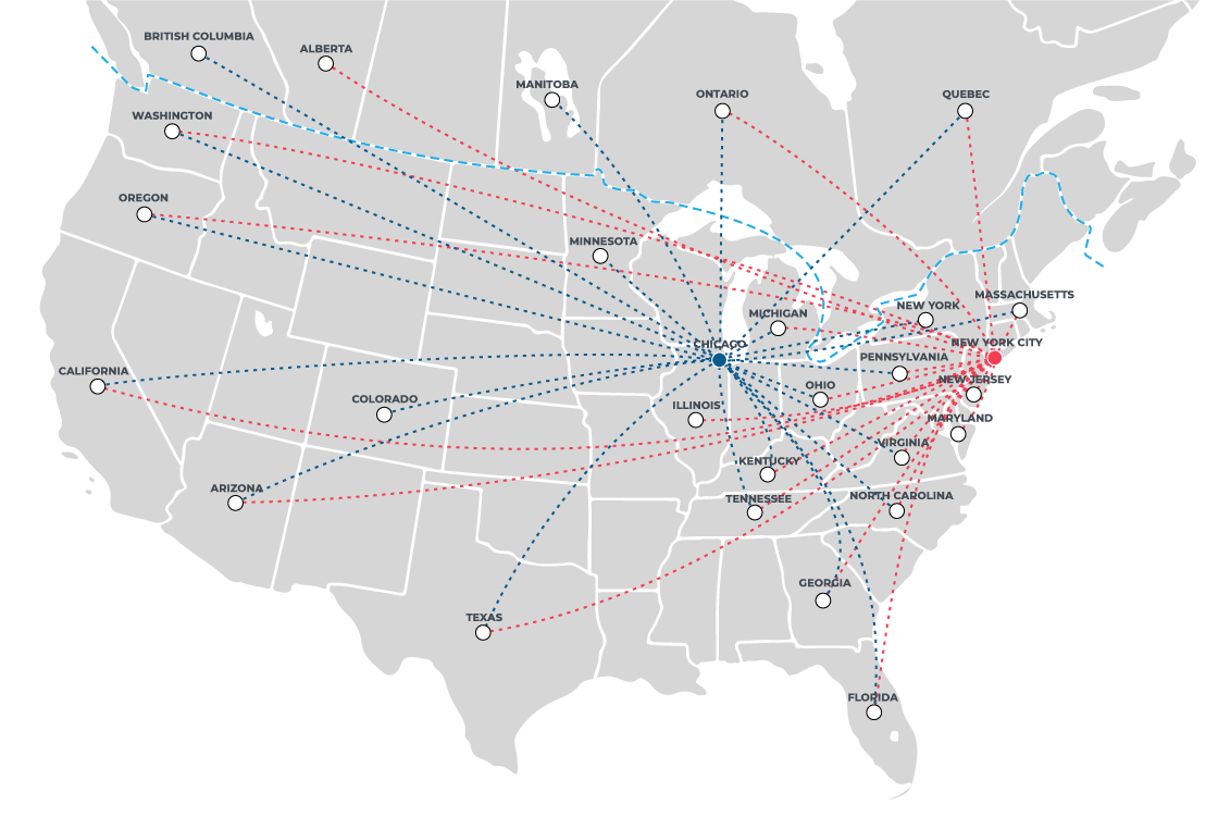 Trucking Major Route Service Areas Map