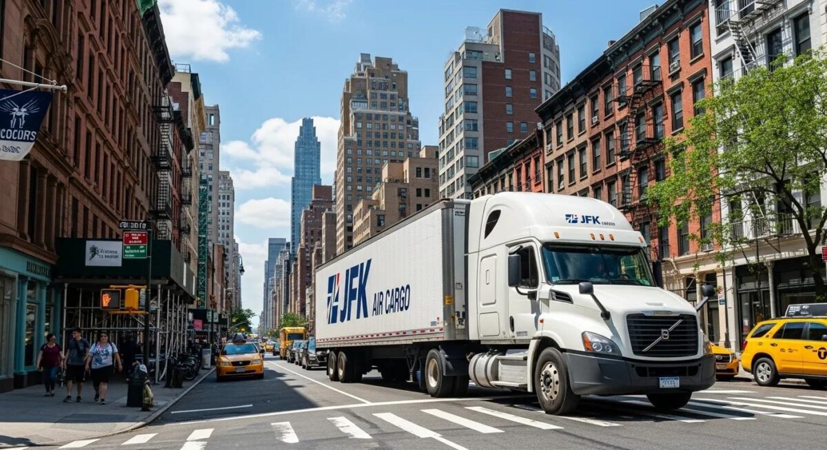 JFK Air Cargo Truck delivering goods in New York City