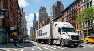 JFK Air Cargo Truck delivering goods in New York City