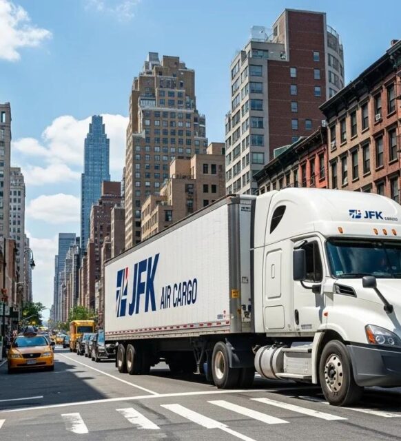 JFK Air Cargo Truck delivering goods in New York City